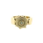 Image 3 of Men's Gold Pinky Ring with Green Moissanite