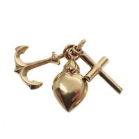 Gold pendant; Faith, hope, and love | Old-school style