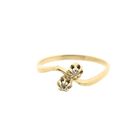Image 3 of Golden toi et moi ring with diamond; 0,01 ct.