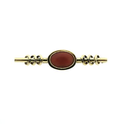 Image 1 of Vintage gold brooch with blood coral