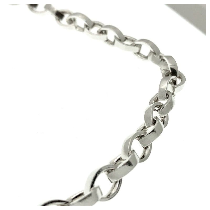 Image 3 of Silver anchor link chain | 44 cm