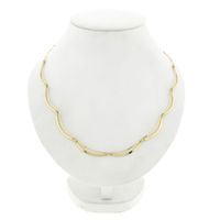 Tricolor gold navy link necklace | 51 cm
