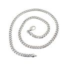 Image 6 of White gold gourmet link necklace | 47 cm
