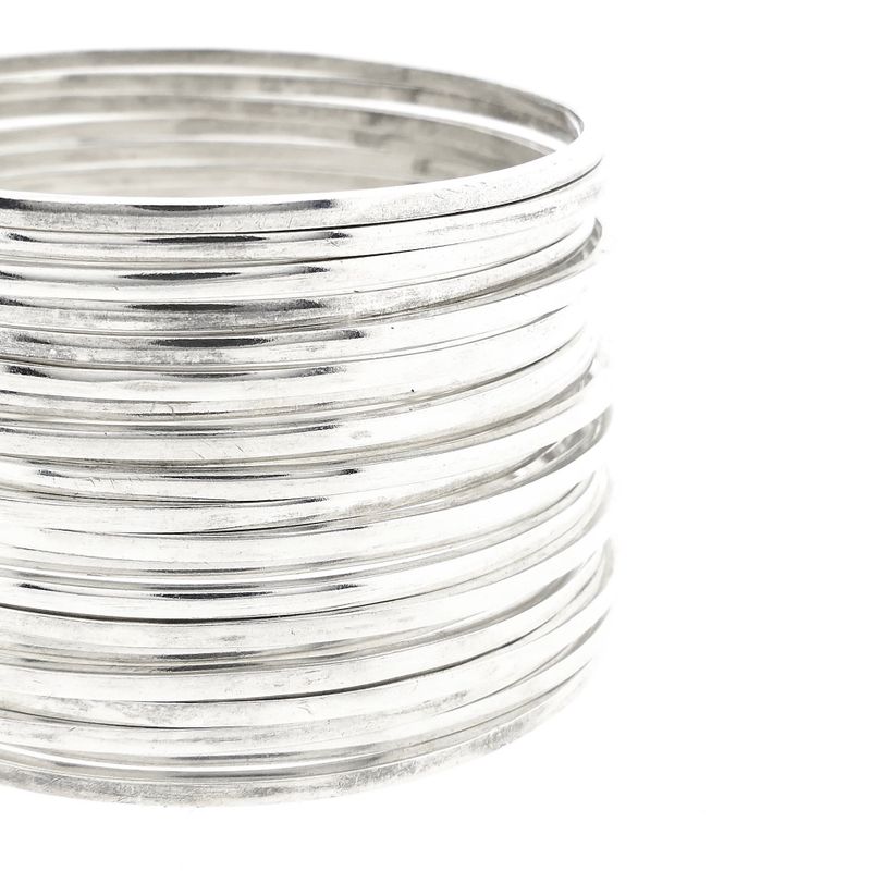 Afbeelding 8 van Vintage zilveren ringenarmband; Ø 69,8 mm 