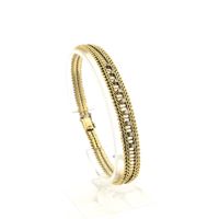 Gold herringbone link bracelet with diamonds; 0.21 ct.