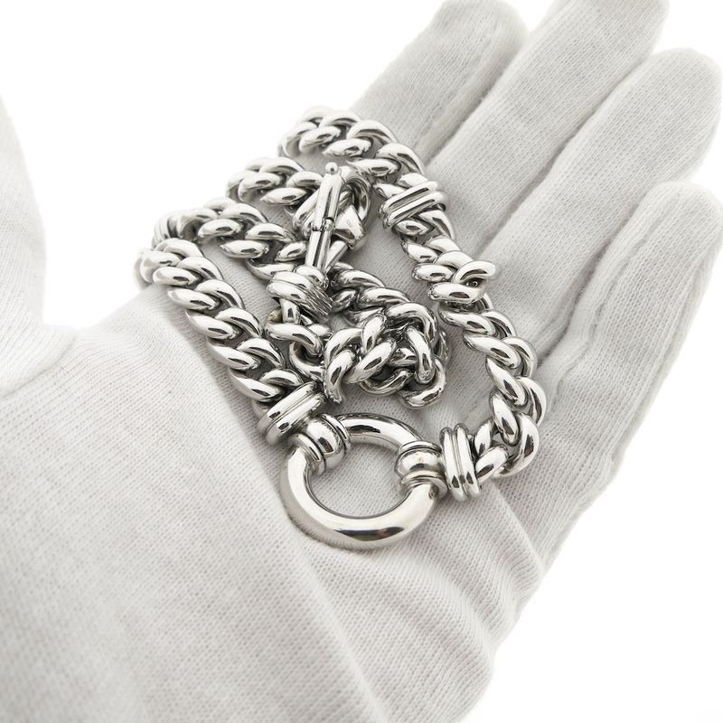 Image 8 of White gold gourmet link chain