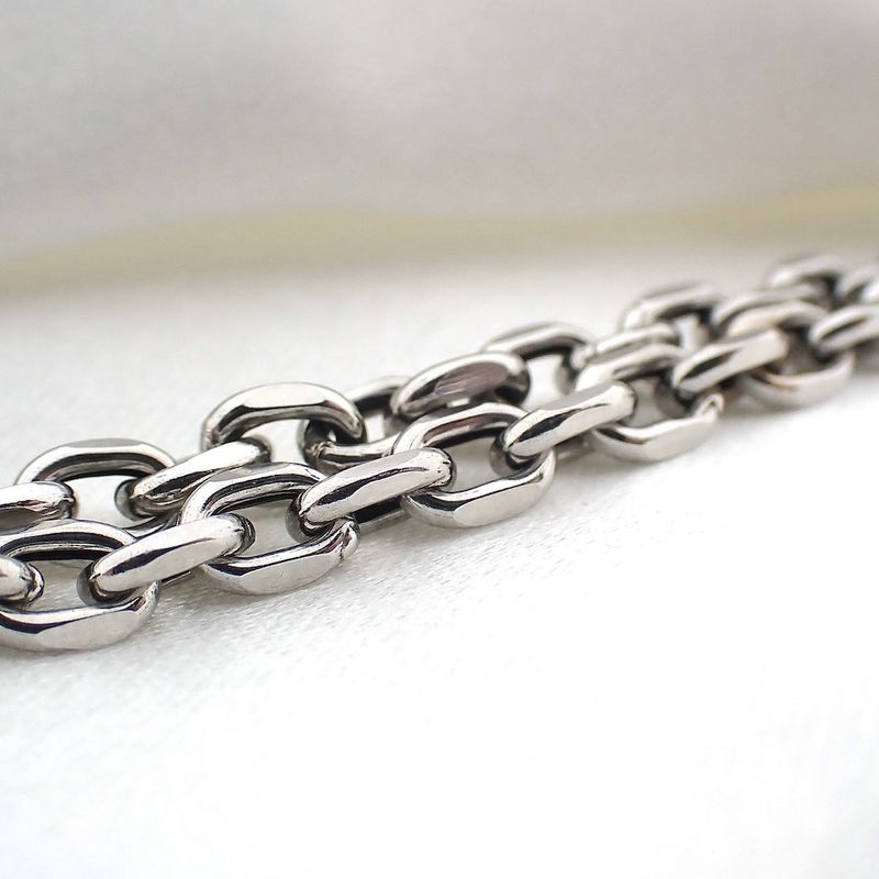 Image 6 of White gold anchor link chain | 66 cm