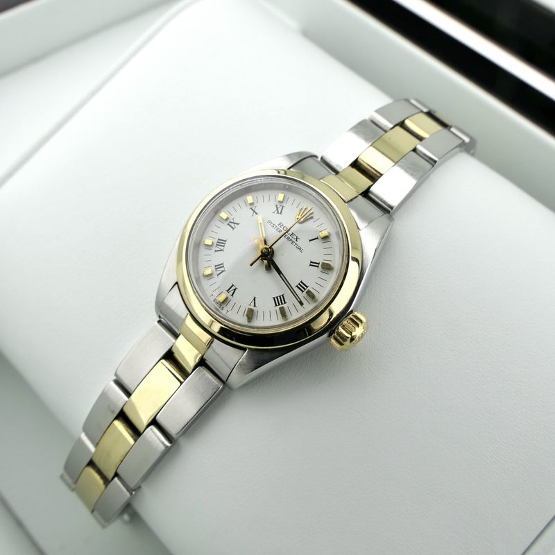 Image 9 of Rolex Oyster Perpetual 26mm 6718; Vintage gold/steel ladies' watch