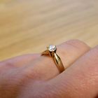 Image 9 of Gold (wedding) ring with diamond; 0.25 ct.