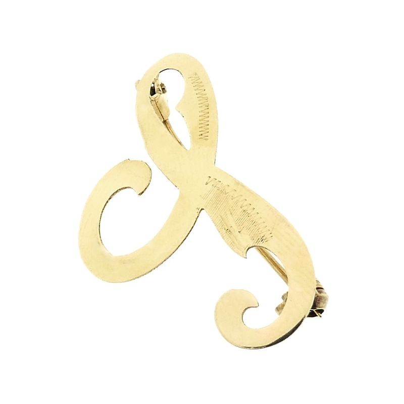 Image 7 of Gold letter brooch; letter S