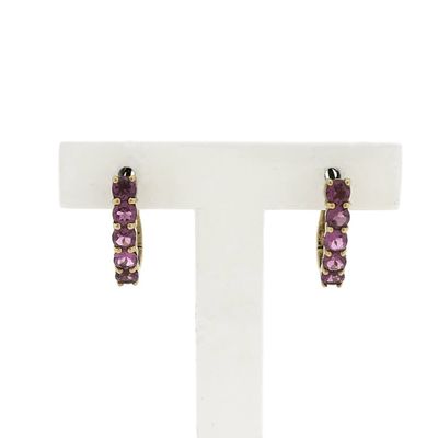 9 carat stud earrings with pink tourmaline Image 1 of 9 carat stud earrings with pink tourmaline