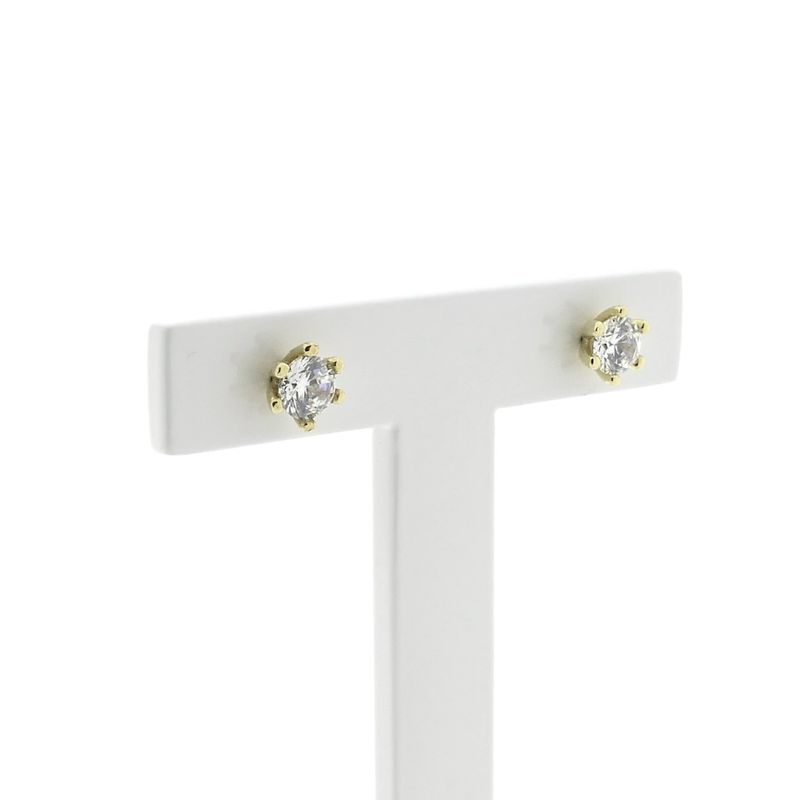 Image 3 of Gold stud earrings with zirconia