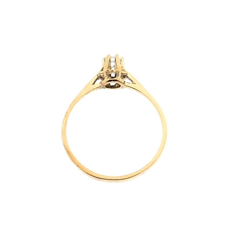 Image 3 of Gold Ring with Zirconia; 14K; Size 17.75