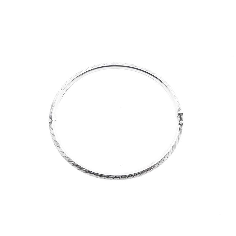 Image 3 of Silver slave bracelet with pattern; Size M/L