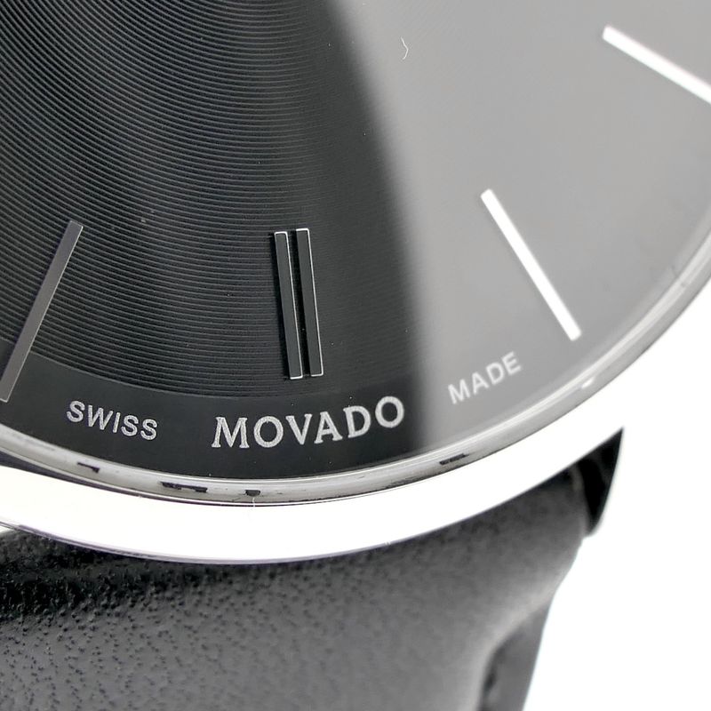 Image 4 of Movado Ulta Slim; Steel men's designer watch with gray dial; 0607086