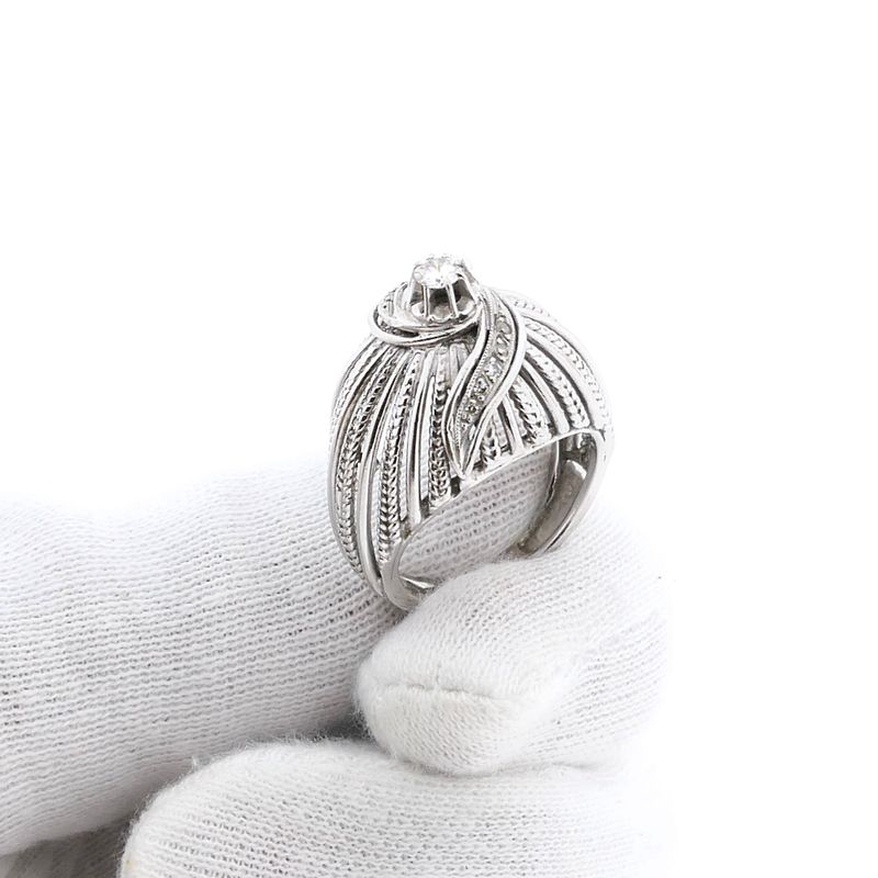 Afbeelding 9 van Witgouden statementring met diamanten; 0,17 ct.