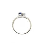 Image 5 of White gold ring with sapphire and diamond | 0.07 ct.