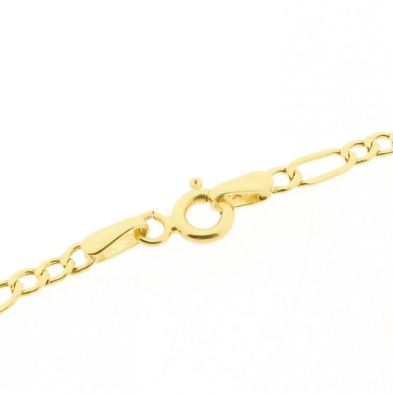 Afbeelding 3 van Gouden Figaroschakel kinderarmband met graveerplaatje | 13 – 16 cm