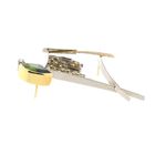 Image 9 of Bicolor Gold Brooch with Green Tourmaline and Diamond; 0.05 ct.; 14 Karat