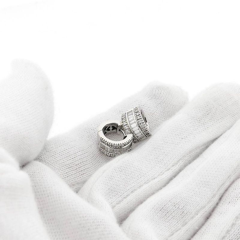 Image 10 of White Gold Tirisi Earrings with Diamonds; approx. 0.76 ct.