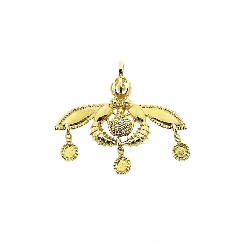 Image 1 of Greek gold bee pendant from the Minoan culture