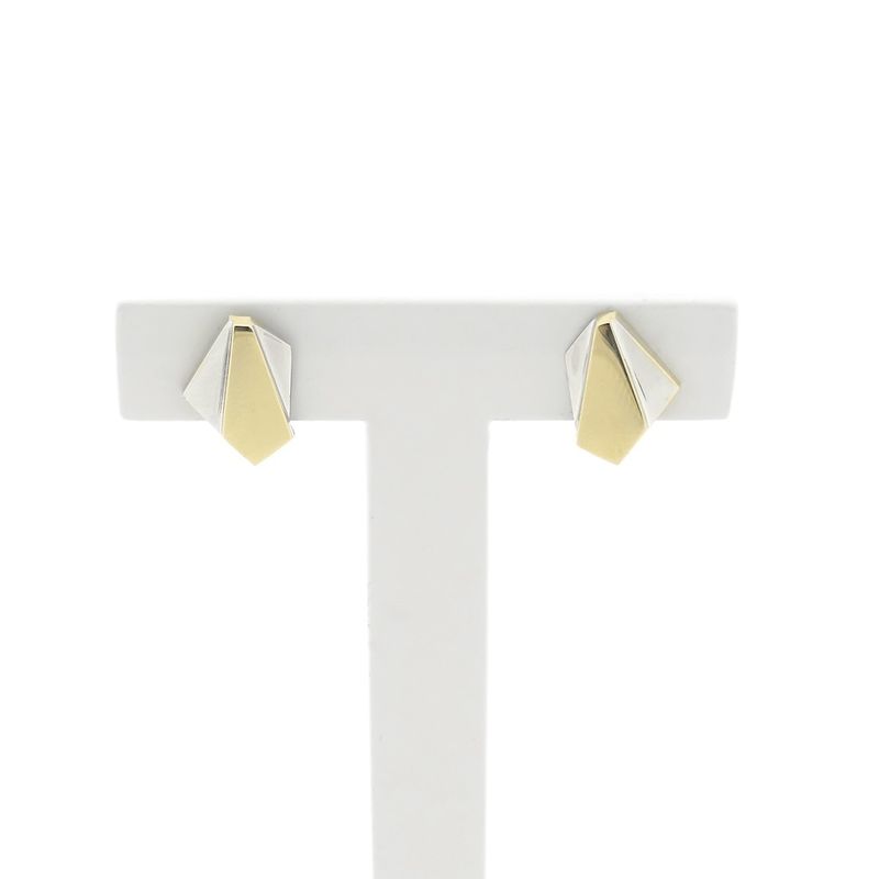 Image 3 of Two-tone gold stud earrings