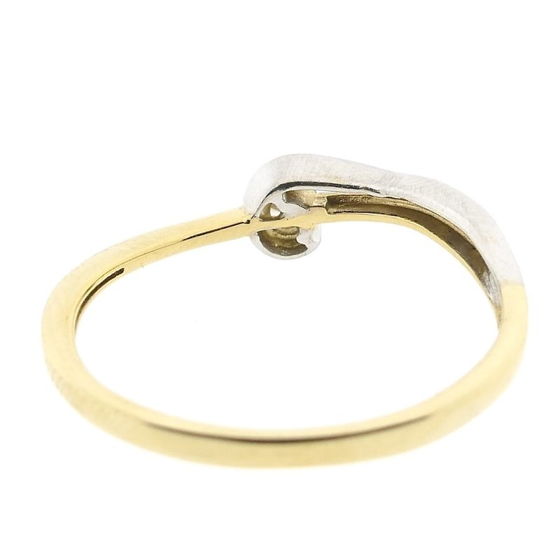 Image 9 of Two-tone gold solitaire ring with zirconia