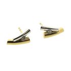 Image 10 of Bicolor gold stud earrings with diamond; 0.12 ct. | Le Chic