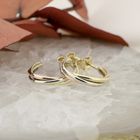 Image 2 of Tricolor gold stud earrings