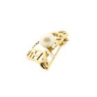 Image 8 of Vintage two-tone gold brooch with pearl