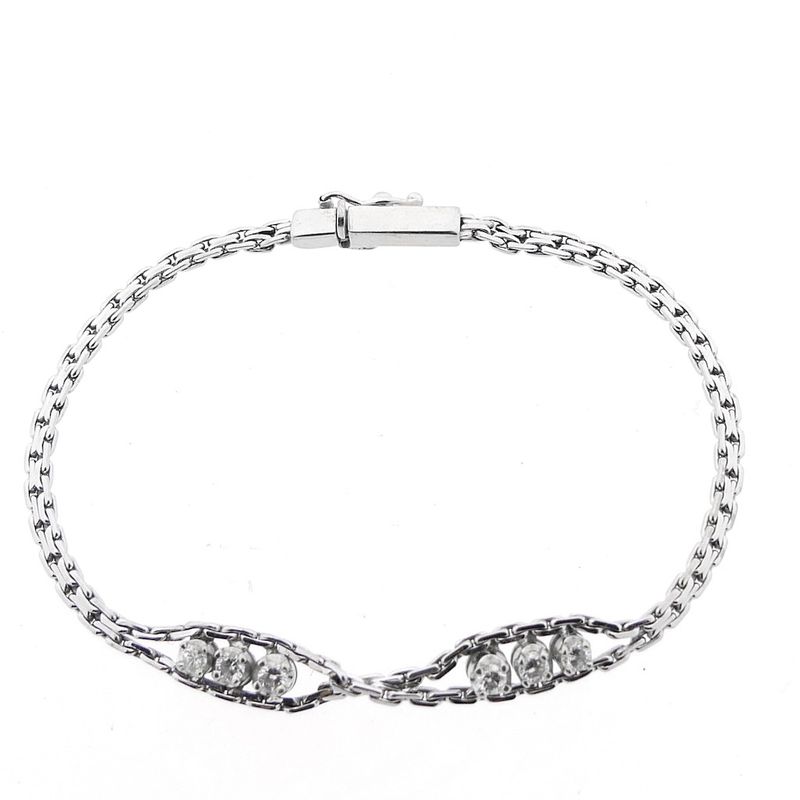 Image 8 of White gold fantasy link bracelet with 0.30 ct. diamonds | 17 cm