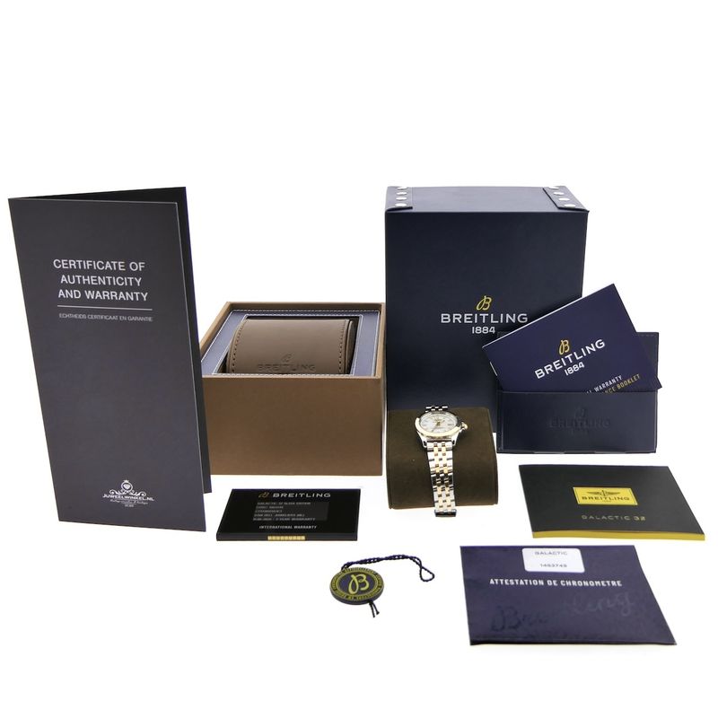 Image 4 of Breitling Galactic 'Sleek' C71330; Gold/steel women's watch with mother-of-pearl dial