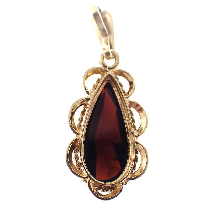 Image 4 of Vintage gold pendant with garnet stone