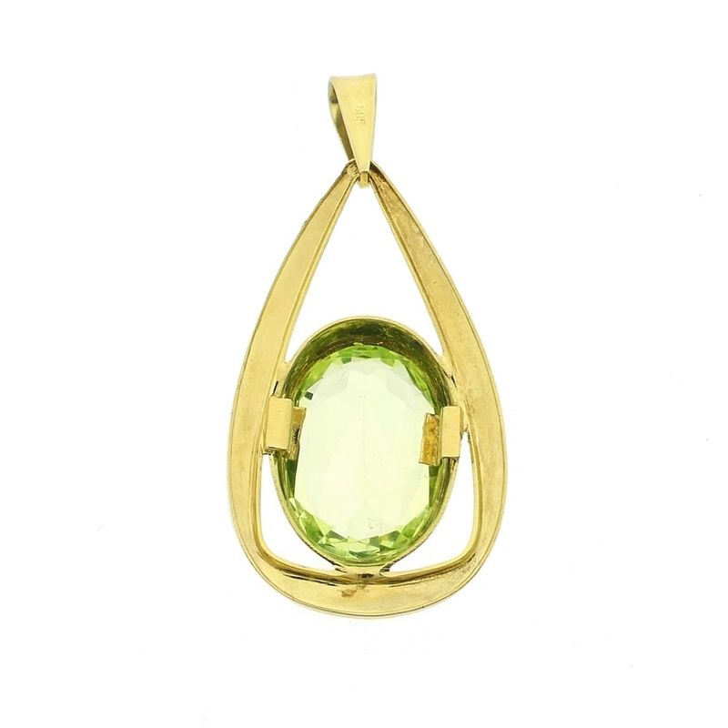 Image 3 of Gold pendant with synthetic gemstone from the 60s