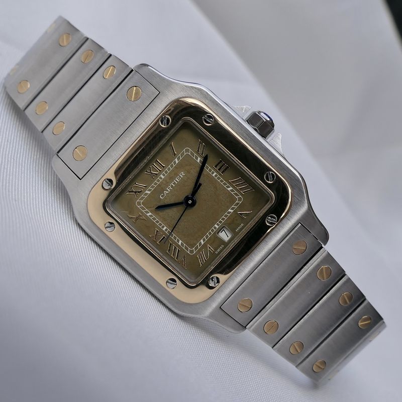 Image 7 of Cartier Santos Galbee 1566; Gold/steel unisex watch
