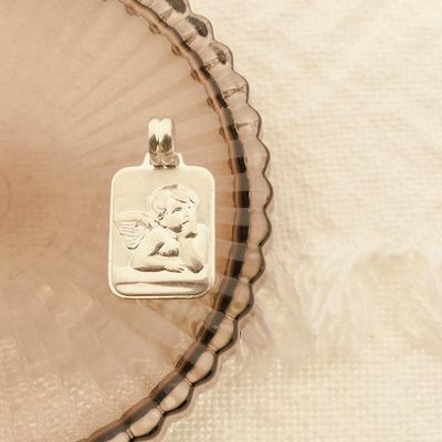 Image 2 of Silver pendant of a guardian angel