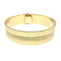 Exclusive vintage wide gold bracelet | 19 cm