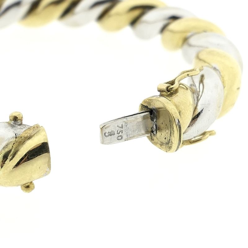 Image 5 of Two-tone gold twisted slave bracelet.