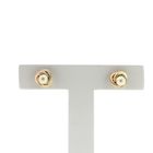 Image 1 of Tricolor gold stud earrings with pearl