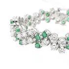 Image 13 of Exclusive white gold bracelet with emerald and diamond; 7.40 ct. + IGI Certificate