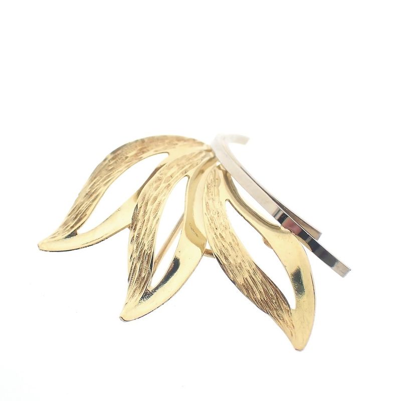 Image 3 of Two-tone gold floral brooch
