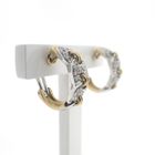 Image 3 of Bicolor earrings with diamond; 0.48 ct.