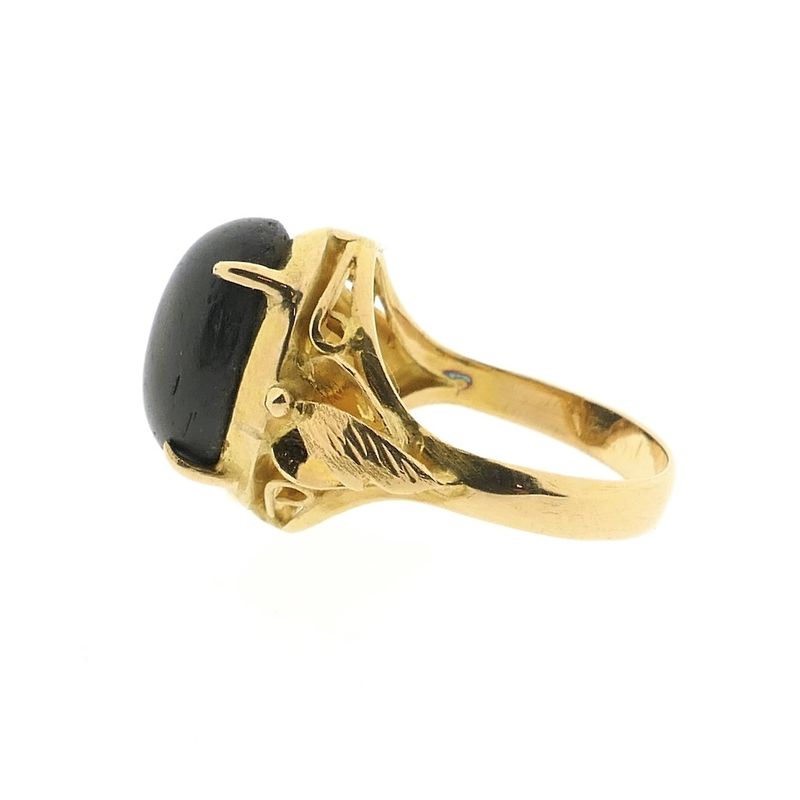 Image 5 of Gold ring with black labradorite