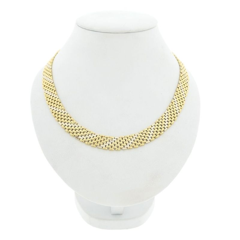 Image 1 of Two-tone gold panther link necklace