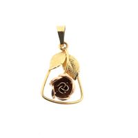 Two-tone gold rose pendant