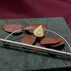 Image 7 of Platinum brooch with gold charm and diamonds; 0.80 ct.