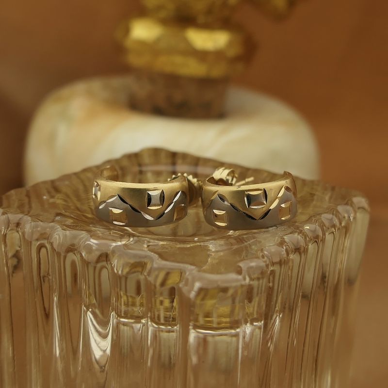 Image 2 of Two-tone gold stud earrings