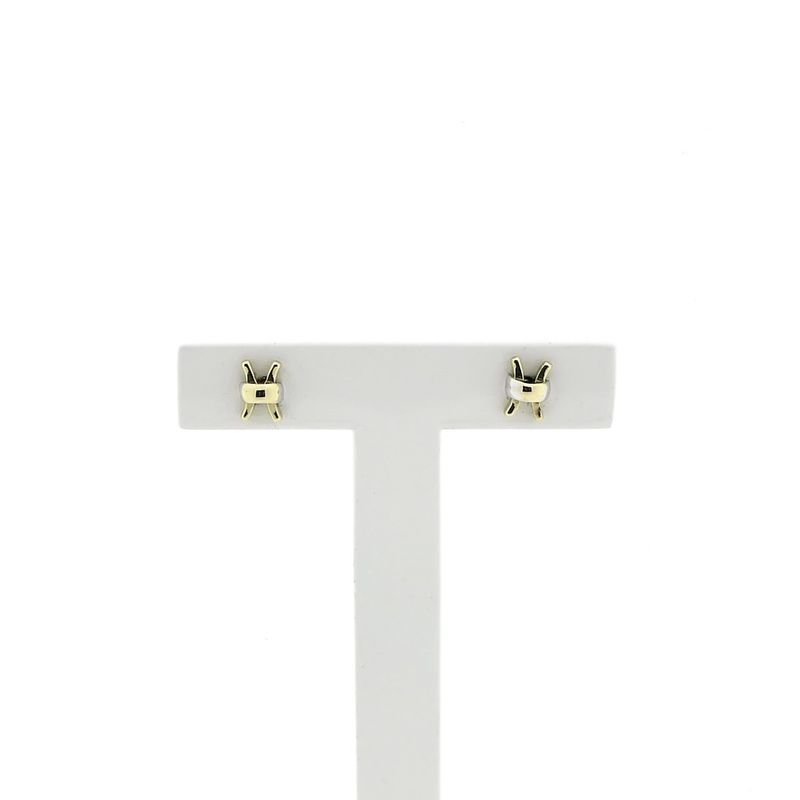Image 1 of Two-tone gold stud earrings