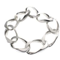 Sturdy silver gourmet bracelet | 21 cm