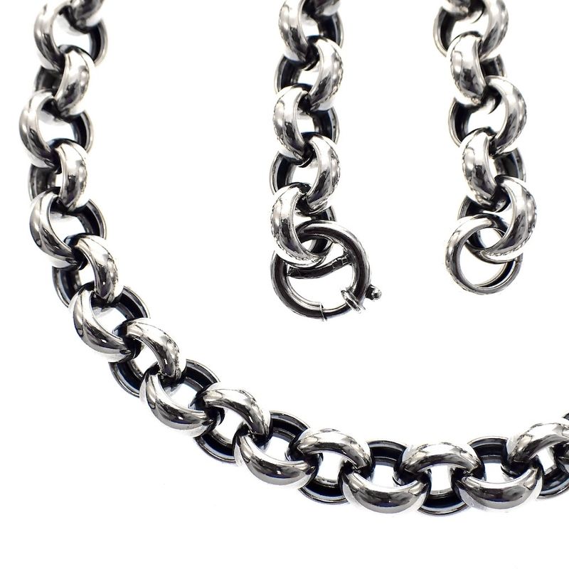 Image 1 of Silver jasseron necklace | 44 cm